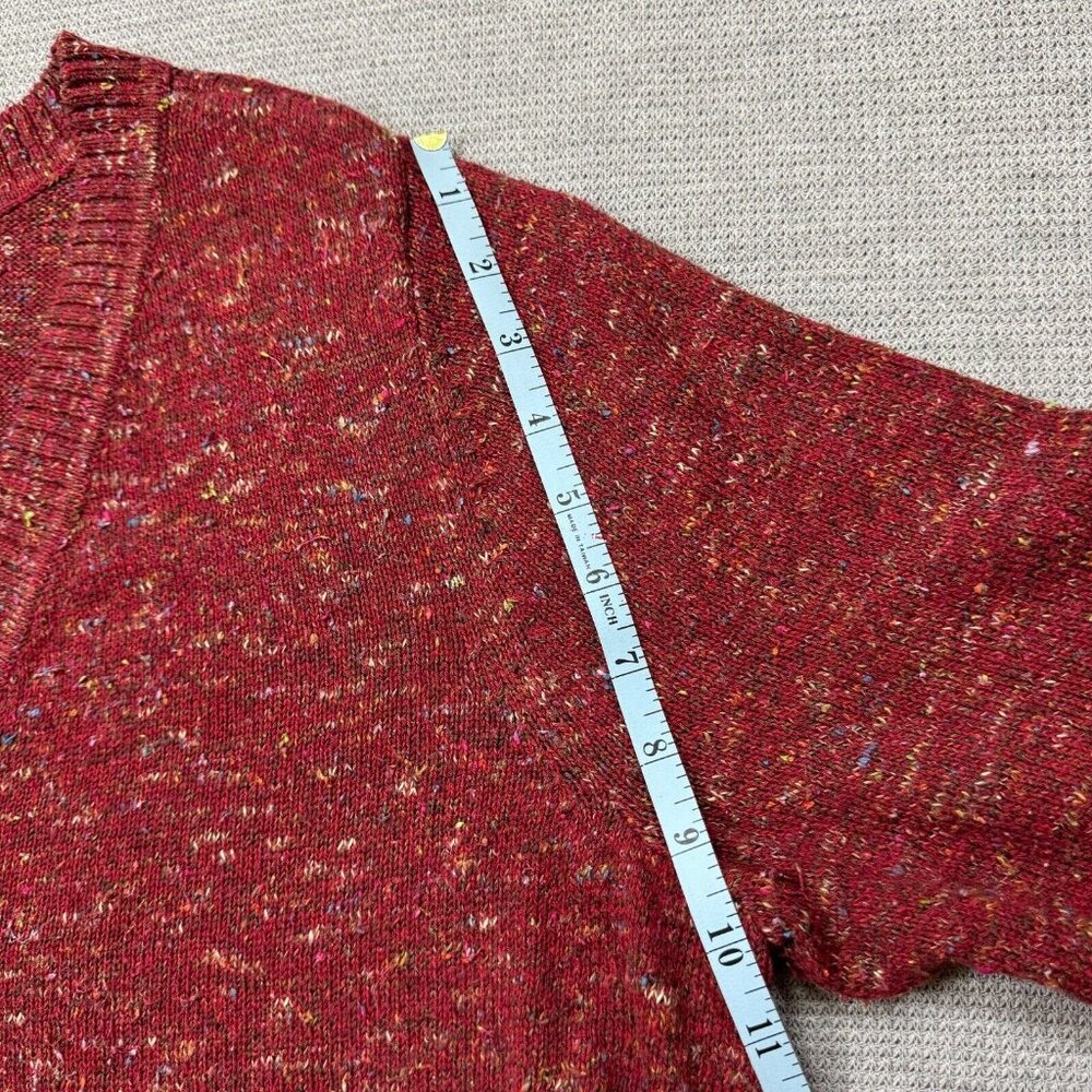 CJ Banks Cardigan Sweater Womens Sz 1X Rust Burgundy One Button 3/4 Sleeve Lace - Picture 13 of 16